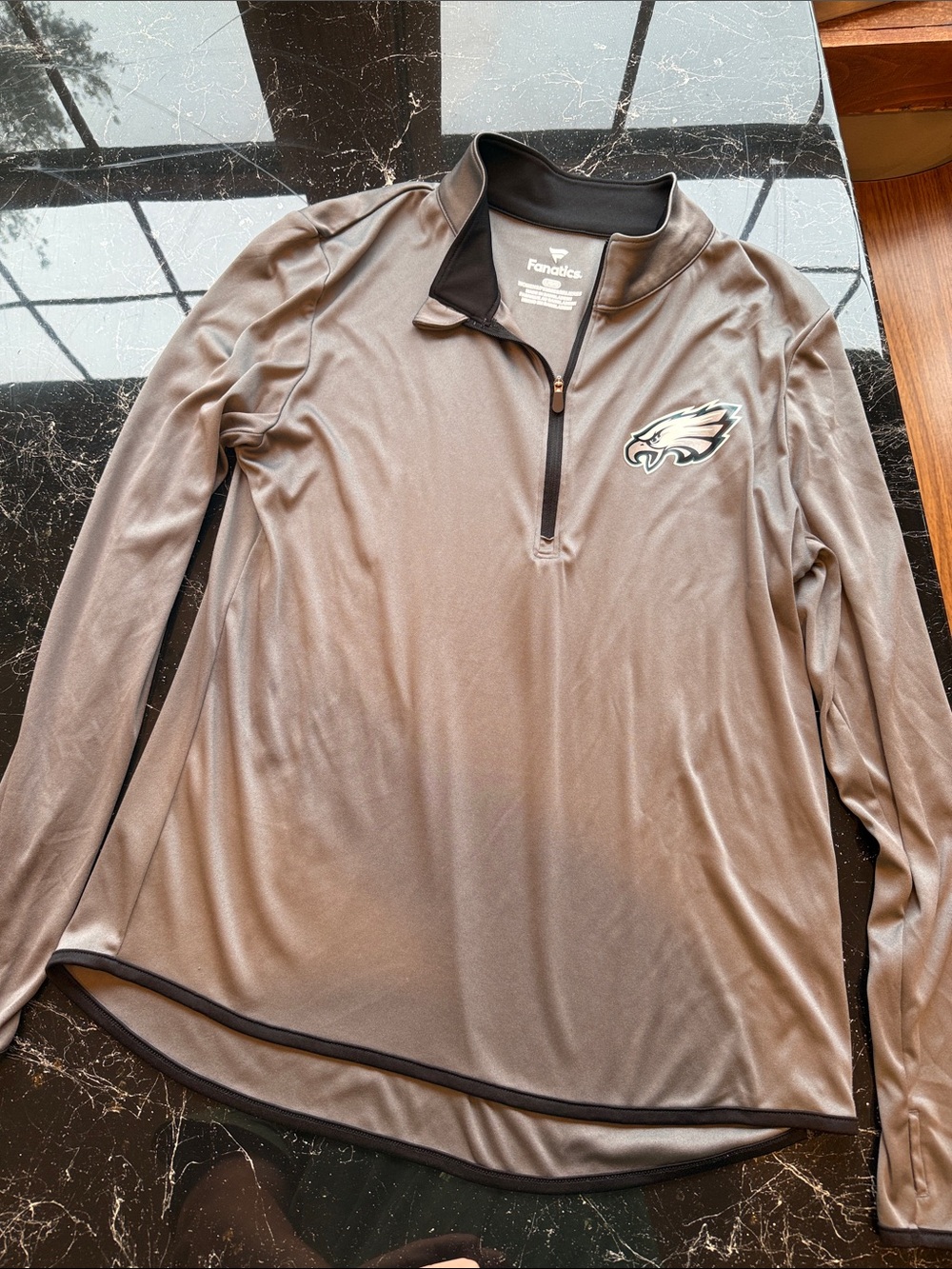 Fanatics Gray Philadelphia Eagles Women's Quarter-Zip Pullover